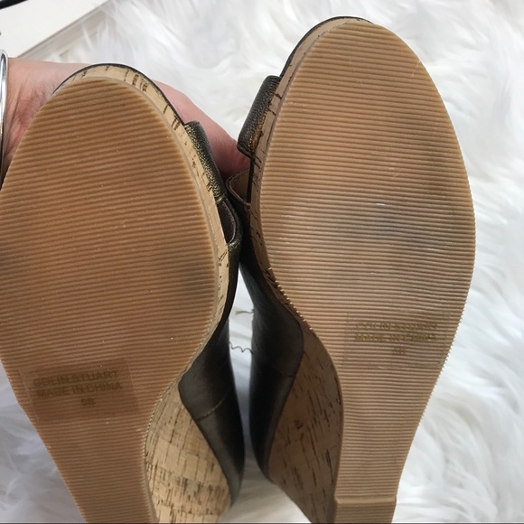 COLIN STUART Metallic Cork Wedge - Picture 4 of 5